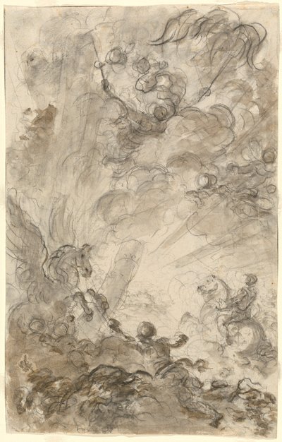 ブラダマンテはヒッポグリフを掴もうとする [直訳] 作： Jean Honore Fragonard