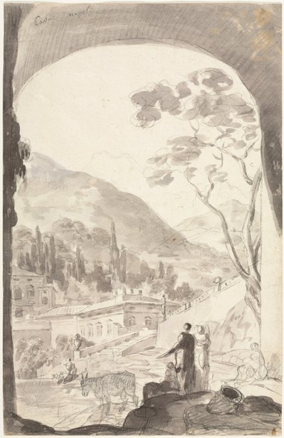 採石場ナポリ、1700年代または1800年代。 作： Jean Honore Fragonard