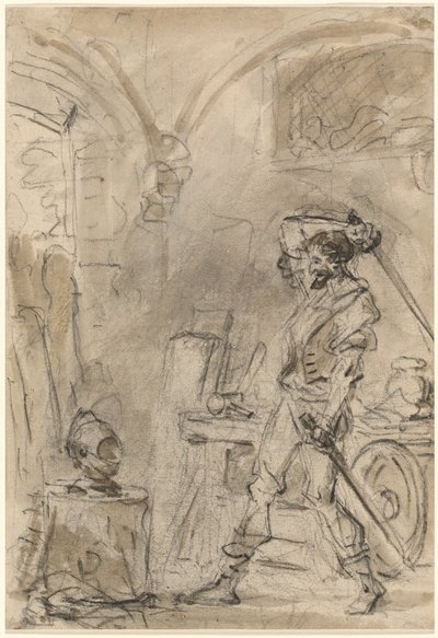 兜を打とうとするドン・キホーテ 作： Jean Honore Fragonard