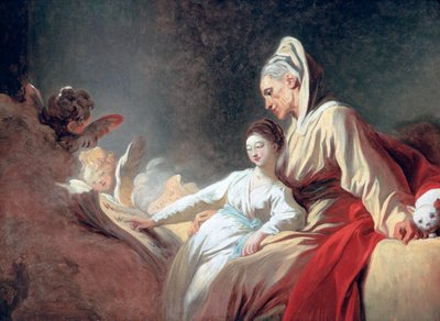 聖母の教育、c1773 作： Jean Honore Fragonard