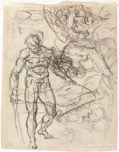 図研究の裏面、c。 1761年。 作： Jean Honore Fragonard