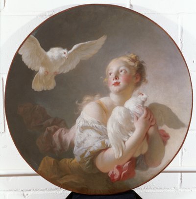 鳩を抱いた少女 作： Jean Honore Fragonard