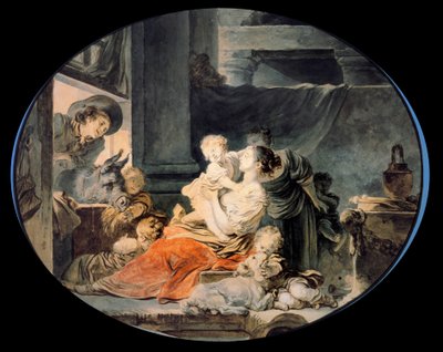 ハッピー・ファミリー 農民の大家族ジャン・オノレ・フラゴナール（1732-1806）の絵画 18世紀 パリ、コニャック美術館 Jay 作： Jean Honore Fragonard