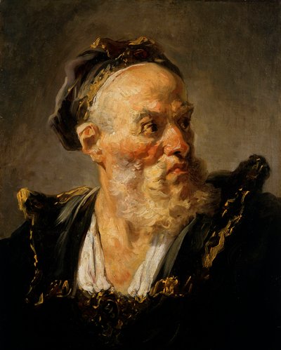 老人の頭部 ジャン・オノレ・フラゴナール（1732-1806）の絵画 18世紀 パリ、ジャックマール美術館 アンドレ 作： Jean Honore Fragonard