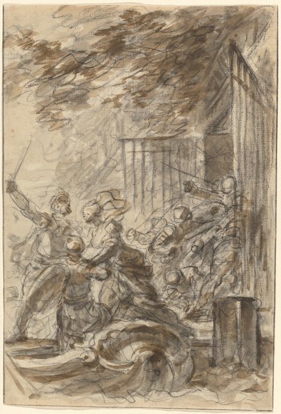 イザベラはオドリコと彼の部下を追うために家を捨てた 作： Jean Honore Fragonard