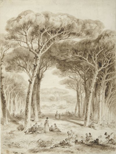 傘松のあるイタリアの風景 傘松のある風景 作： Jean Honore Fragonard
