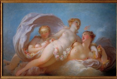 レ・トロワ・グレイス ジャン・オノレ・フラゴナール（1732-1806）の絵画。18世紀 グラース、フラゴナール美術館 作： Jean Honore Fragonard