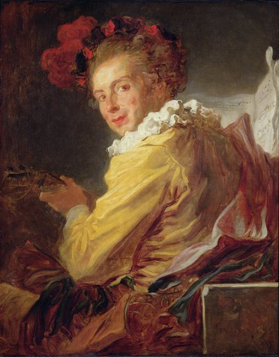 音楽、サン＝ノン修道院の弟、1769年、ムッシュ・ド・ラ・ブレテッケの肖像 作： Jean Honore Fragonard