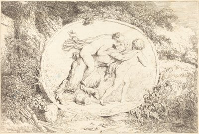 Nymph Astride a Satyr (サテュロスにまたがる少女) 作： Jean Honore Fragonard