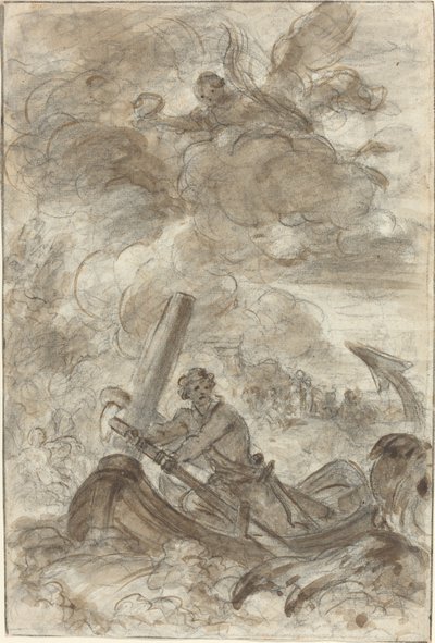 オーランドは錨でオークを倒す 作： Jean Honore Fragonard