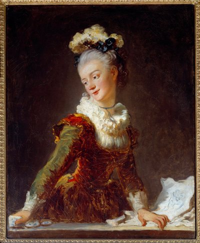 マリー・マドレーヌ・ギマール（1743-1816）の肖像 オペラ座の最初の踊り子 ジャン・オノレ・フラゴナール（1732-1806）の絵画 18世紀 日0.81 x 0.65 m 作： Jean Honore Fragonard