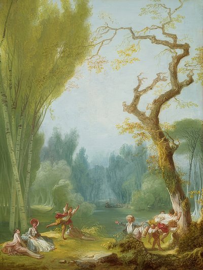 馬とライダーのゲーム。 1775-80年頃 作： Jean Honore Fragonard