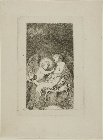 天使に癒されたアレクサンドリアの聖カタリナ 作： Jean Honore Fragonard