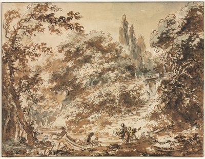 公園のシーンc。 1760。 作： Jean Honore Fragonard