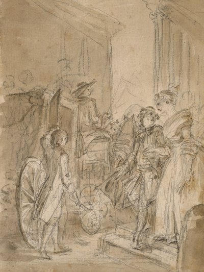 コーチによる出発、1780年から89年頃 作： Jean Honore Fragonard