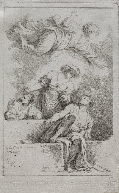 墓の弟子、1764年。 作： Jean Honore Fragonard