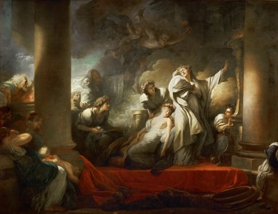 大司祭コアサスは自分自身を犠牲にしてカーリーホーを救った 作： Jean Honore Fragonard
