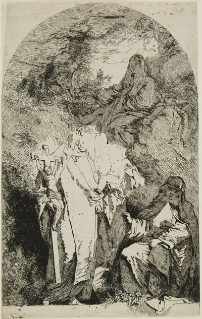 マドンナとSS。 カトリーヌ、リマのローズ、モンテプルチャーノのアグネス 作： Jean Honore Fragonard