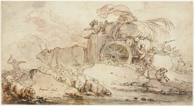 立ち往生するカート 作： Jean Honore Fragonard