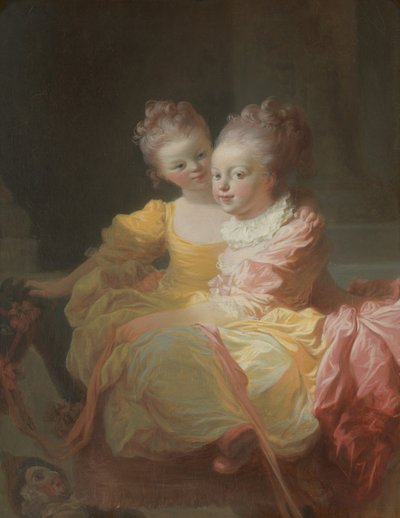 二人の姉妹、c.1769-70（キャンバスに油彩） 作： Jean Honore Fragonard