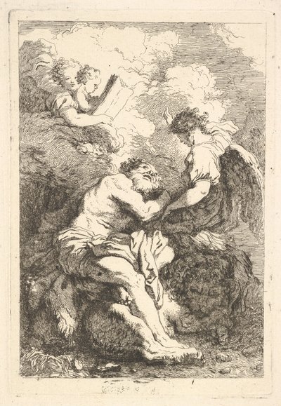 聖ジェロームのビジョン、ca。 1761-65。 作： Jean Honore Fragonard