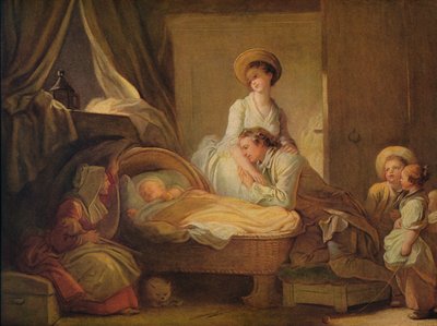保育園への訪問、c1775 作： Jean Honore Fragonard