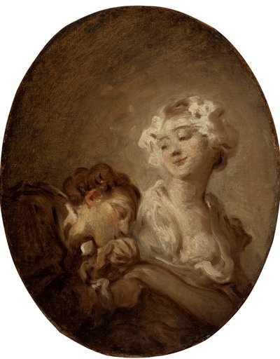 コケットと若者。 作： Jean Honore Fragonard