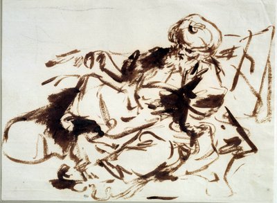 パシャ ジャン・オノレ・フラゴナール（1732-1806）の「水洗の絵画」。18世紀。太陽 0.24x0.33 m 作： Jean Honore Fragonard