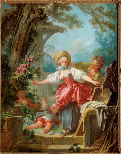 遊んでいる2人の若者ジャン・オノレ・フラゴナール（1732-1806）による絵画 1751年 作： Jean Honore Fragonard