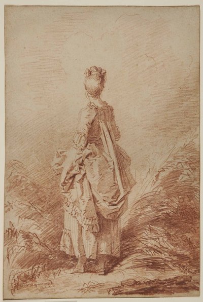 振り返ってみると若い女性 作： Jean Honore Fragonard