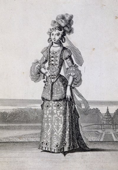 女性のバレエ衣装、ジャン・ベラン・ザ・エルダー（1637-1711）の彫刻、フランス 作： Jean I  Berain