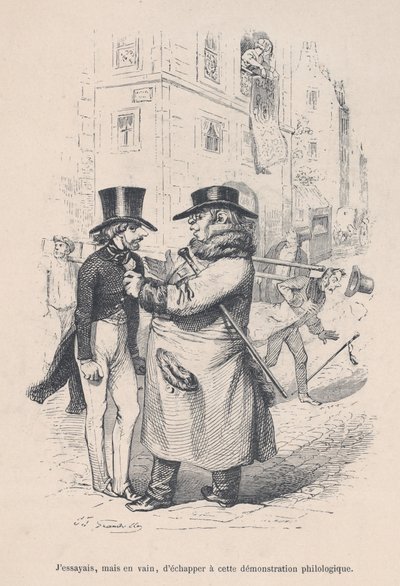 私はこの哲学的な議論から逃れようとしました。 作： Jean Ignace Isidore Gérard