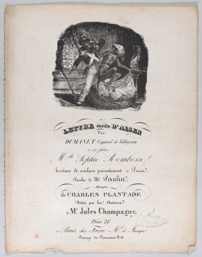 カリフォルニア州アルジェからの手紙 1835年。 作： Jean Ignace Isidore Gérard