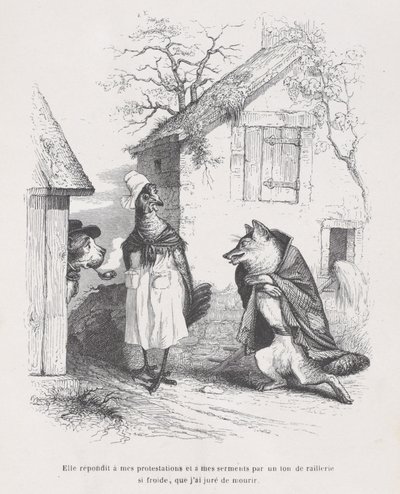 彼女は私の抗議と誓いに、私が誓ったほど冷たい嘲笑の口調で答えた. 1837-47。 作： Jean Ignace Isidore Gérard