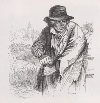 ベランジェ全集』（1836年）より「老いた浮浪者」。 作： Jean Ignace Isidore Gérard
