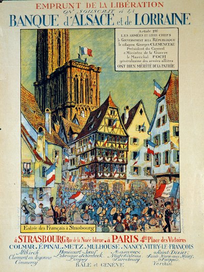 アルザスとロレーヌの銀行での解放の借り入れ (Alsace-Lorraine) 作： Jean Jacques (1873 1951) Waltz