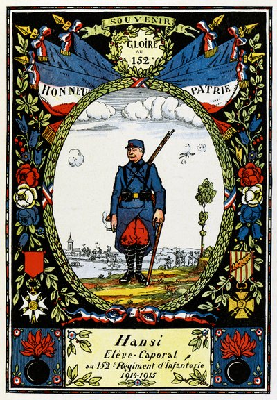 ラルザス・ウレ。 ハンシ、歩兵第 152 連隊の生徒伍長。 作： Jean Jacques (1873 1951) Waltz