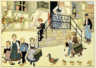 我が村、忘れない者たち：学校へ出発。 作： Jean Jacques (1873 1951) Waltz