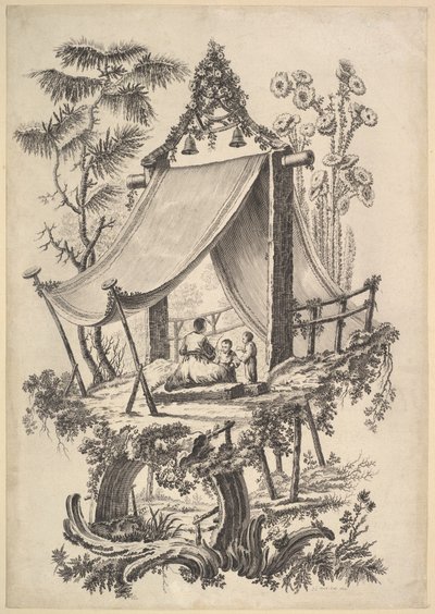 樹上の家、1773年。 作： Jean Jacques Avril