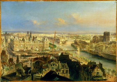 自由樹の植樹、1848年3月24日、ヴェルサイユ宮殿前にて（油彩・紙・キャンバス） 作： Jean Jacques Champin