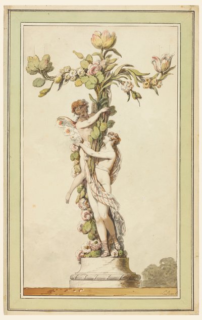 磁器燭台のデザイン 作： Jean Jacques Francois Le Barbier