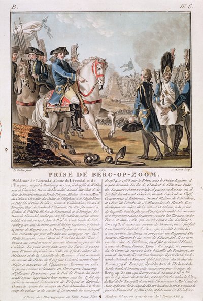 ジャン・バプティスト・モレット（fl.1790-1820）、1787年に彫刻されたオランダのベルク・オプ・ズームの撮影、1747年 作： Jean Jacques Francois Le Barbier