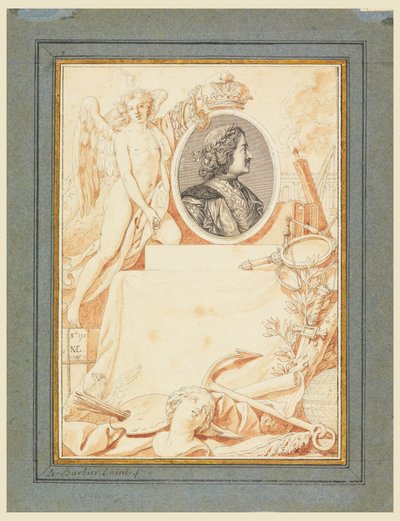 ピョートル大帝史の扉絵、1780年頃 作： ジャン・ジャック・フランソワ・ル・バルビエ
