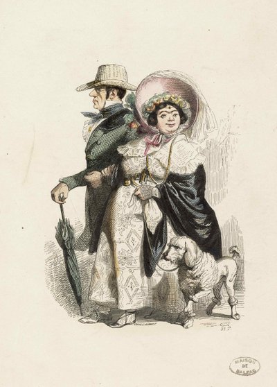 レンティエとその妻、1840年。 作： Jean Jacques Grandville