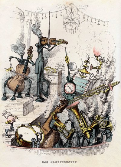 スチーム コンサート、1844 年。 作： Jean Jacques Grandville