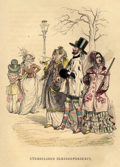 ドレスの女性の自由、1840年代 作： Jean Jacques Grandville