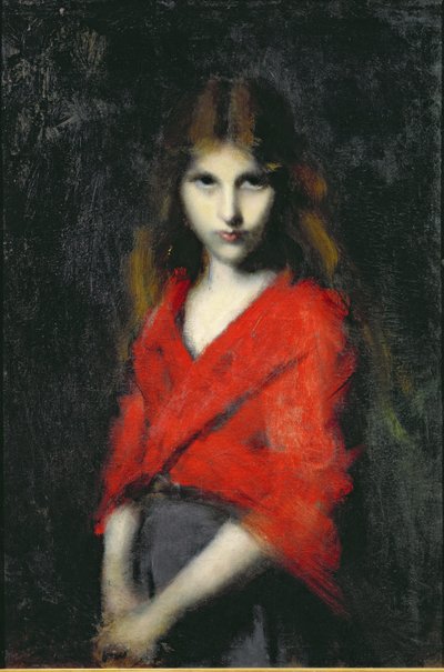 若い女の子の肖像、震え 作： Jean Jacques Henner