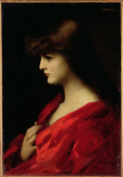 1890年代初頭の赤の女性の研究 作： Jean Jacques Henner