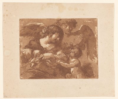 子供を持つ母と守護天使 作： Jean Jacques II Lagrenee