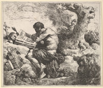 風景の中の聖ジェローム、1762-63。 作： Jean Jacques Lagrenee